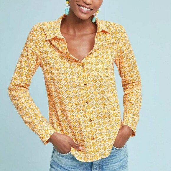 Anthropologie Maeve Petrin Floral Button Down Shirt - Picture 2 of 12